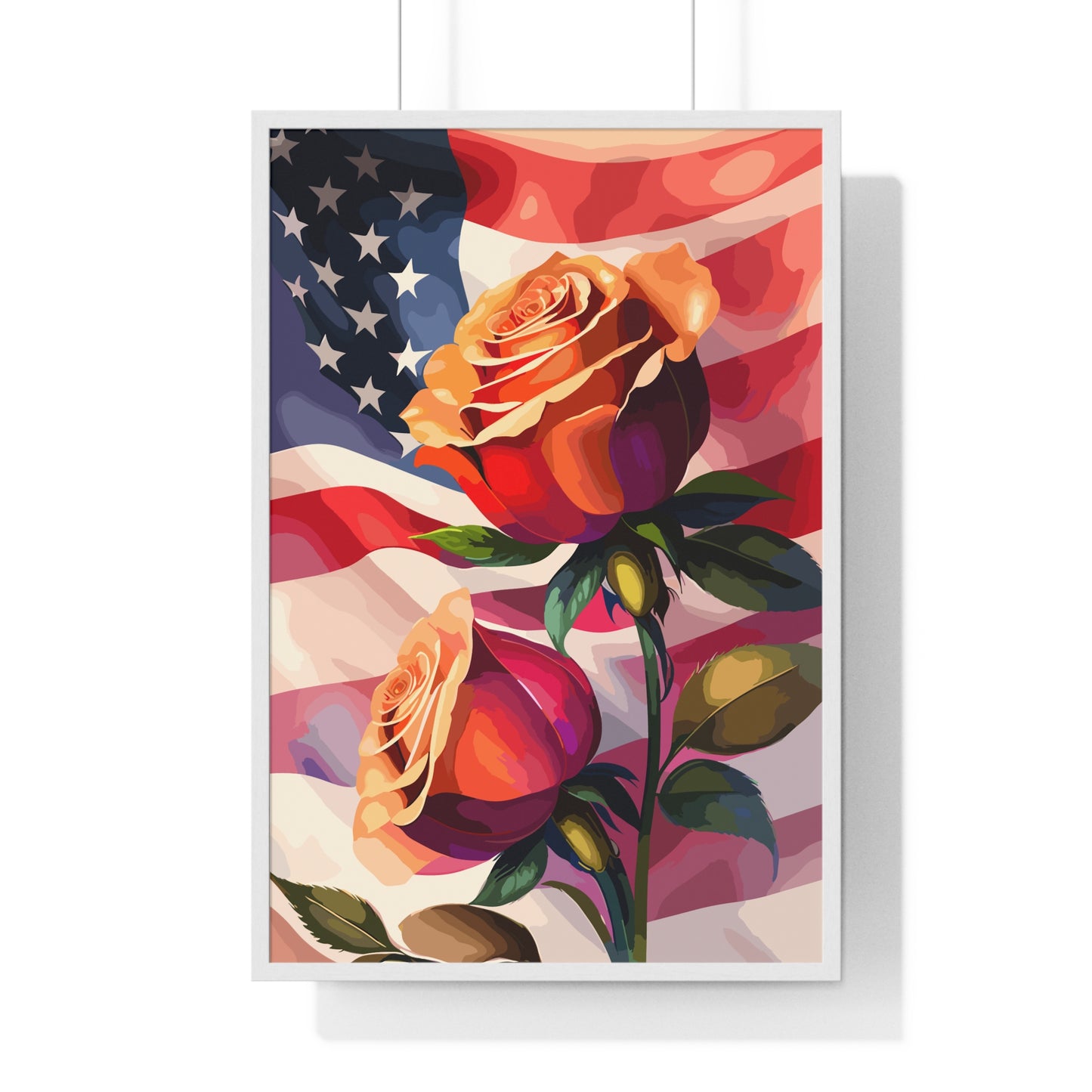 Premium USA Rose Framed Vertical Poster