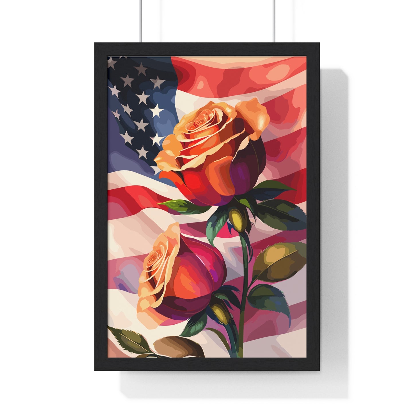 Premium USA Rose Framed Vertical Poster