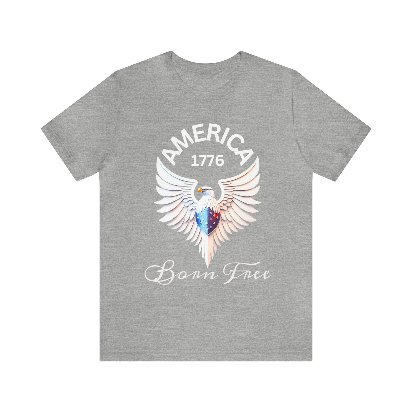 America 1776 - Born Free Short Sleeve Men's Jersey T-shirt