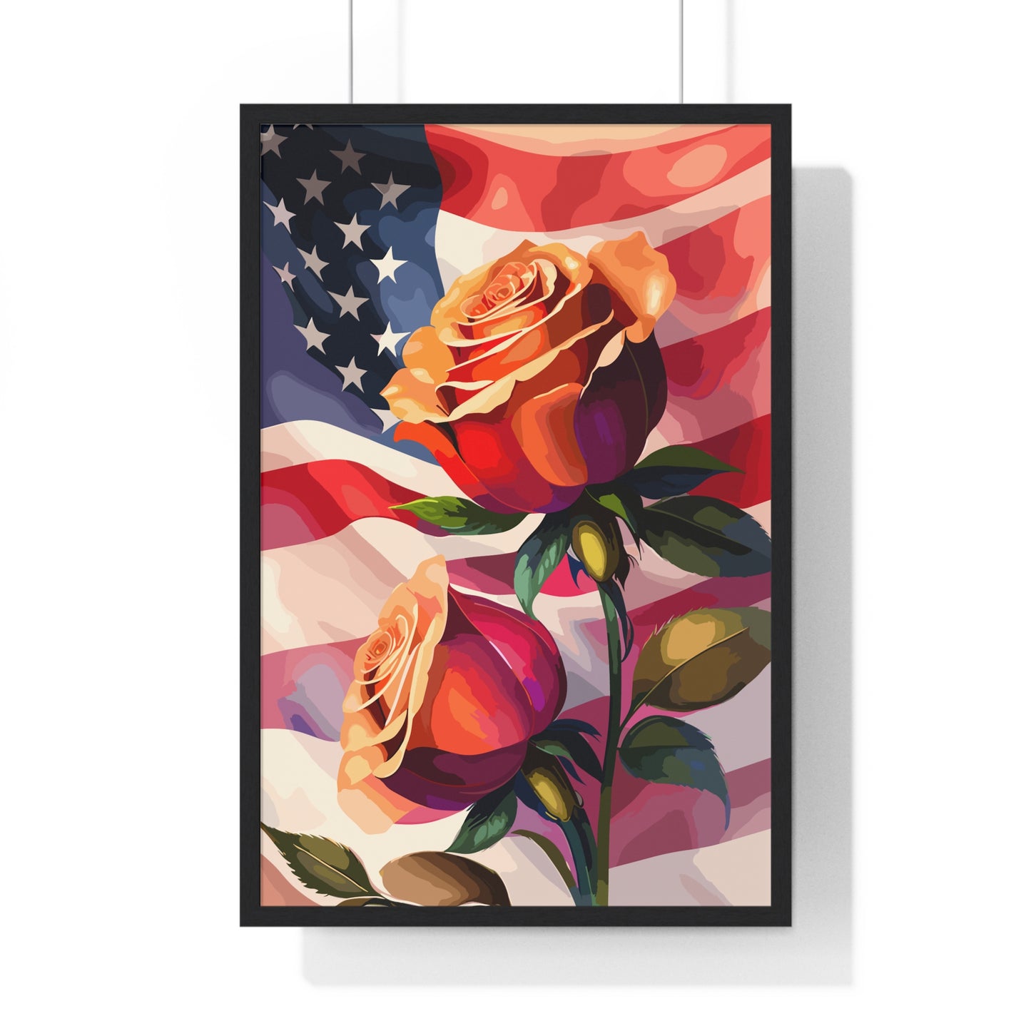 Premium USA Rose Framed Vertical Poster