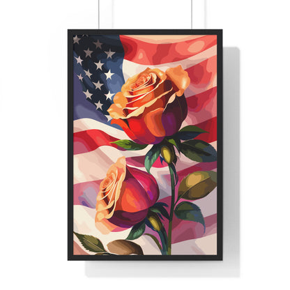 Premium USA Rose Framed Vertical Poster