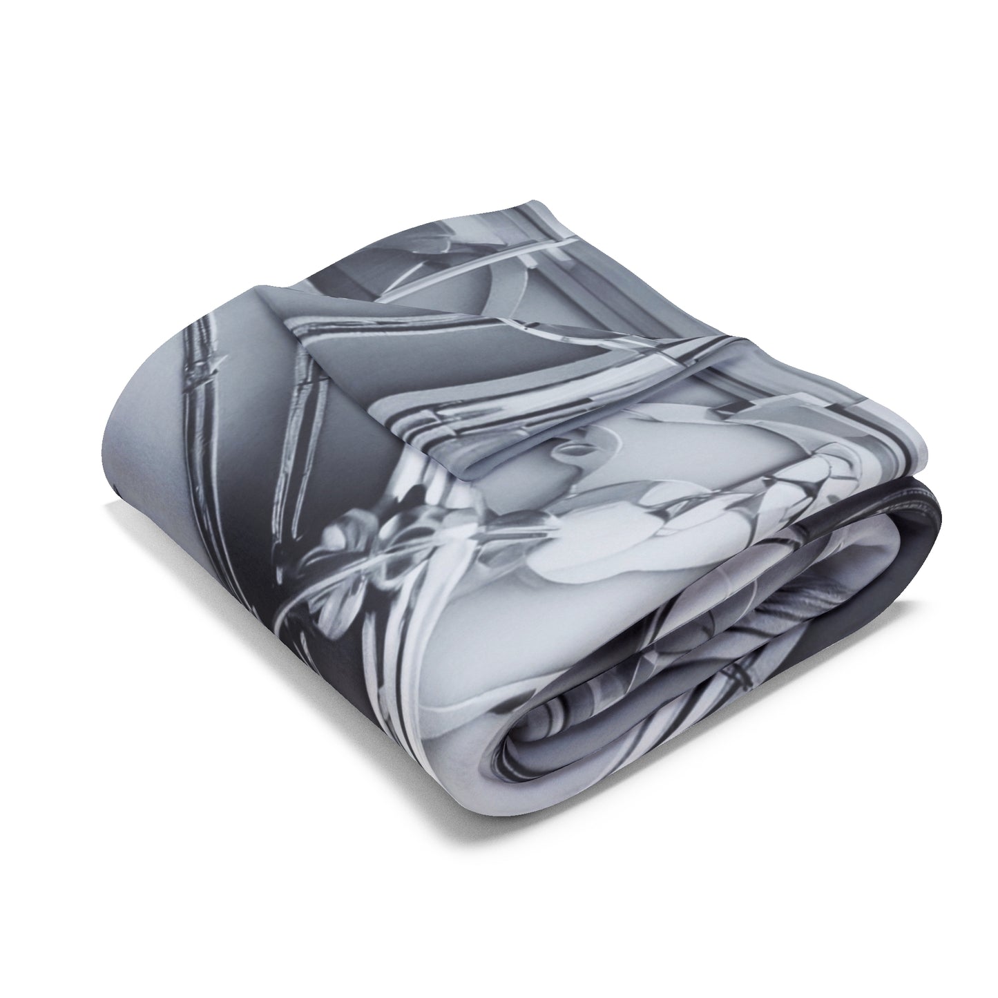 Grey Lion Sculpture Fleece Blanket Throw