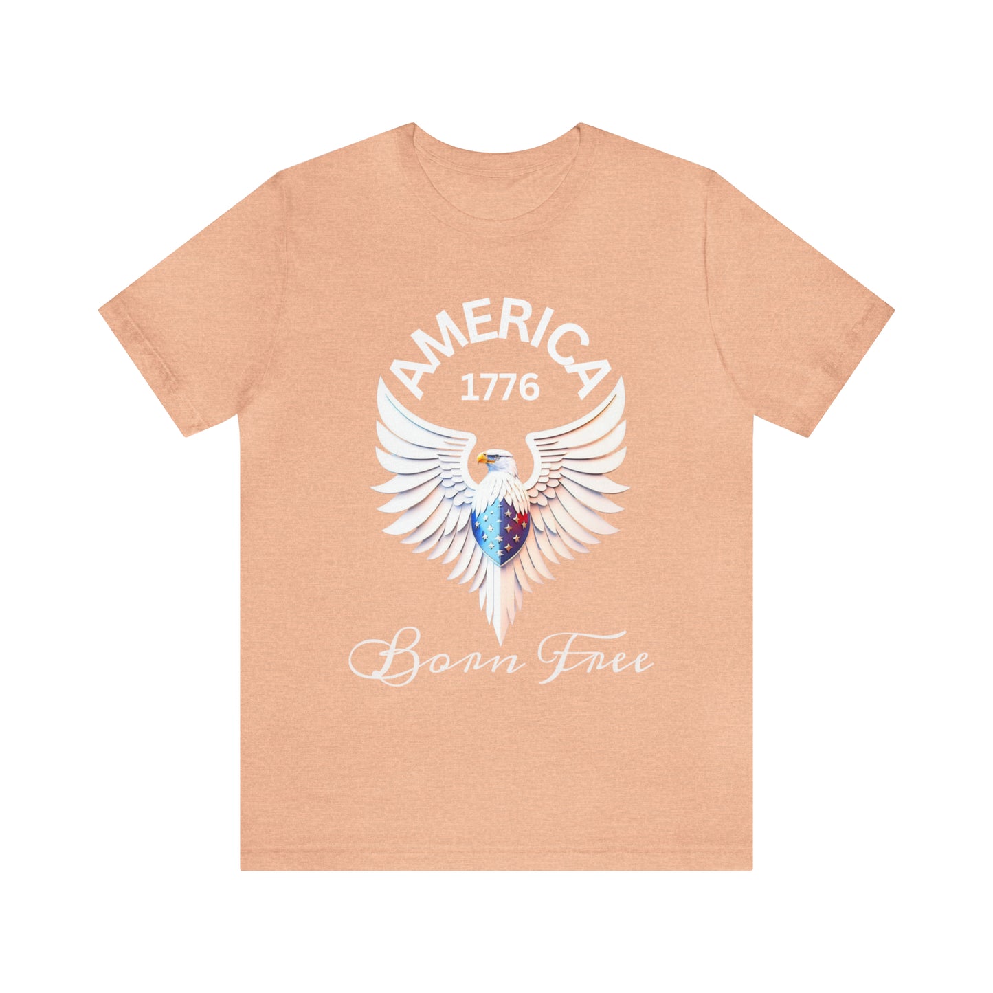 America 1776 - Born Free Short Sleeve Men's Jersey T-shirt