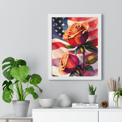 Premium USA Rose Framed Vertical Poster