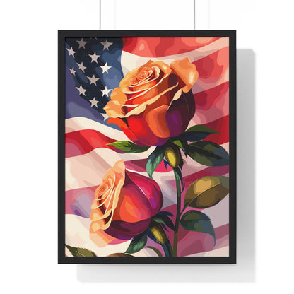 Premium USA Rose Framed Vertical Poster