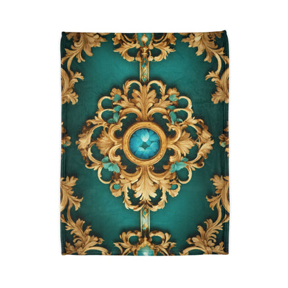 Luxurious Soft Brocade Print Throw Blanket