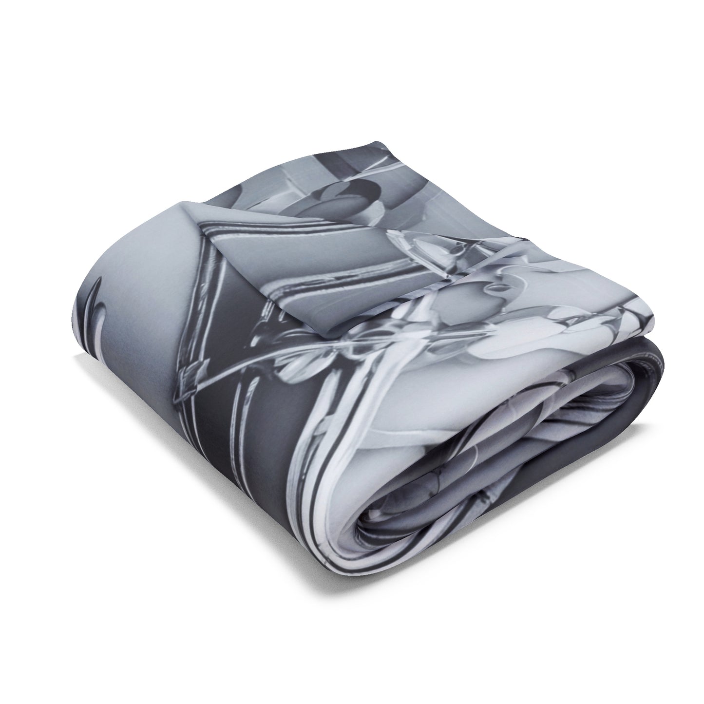 Grey Lion Sculpture Fleece Blanket Throw