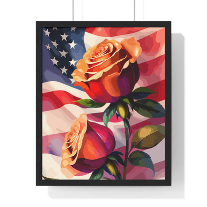 Premium USA Rose Framed Vertical Poster