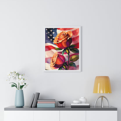 Premium USA Rose Framed Vertical Poster