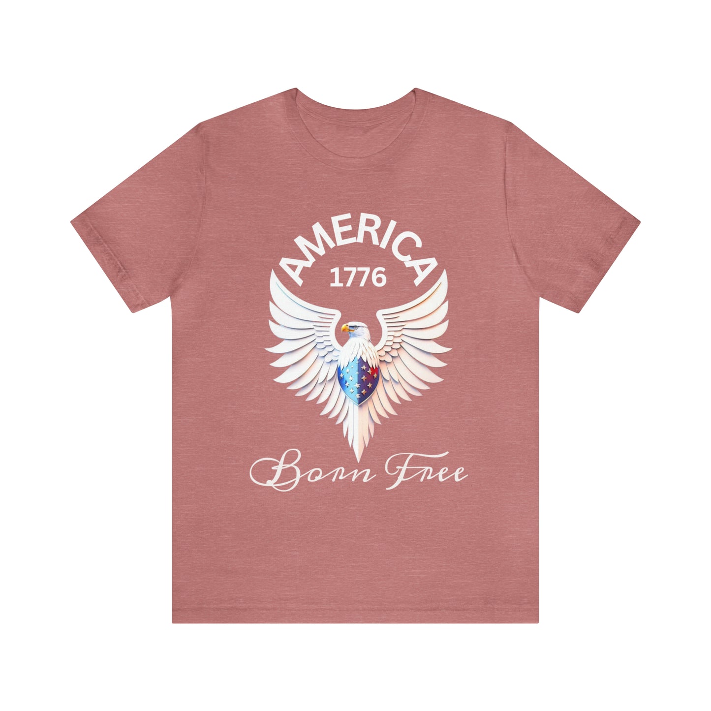 America 1776 - Born Free Short Sleeve Men's Jersey T-shirt