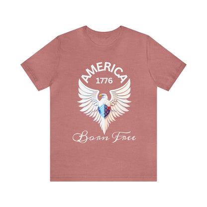 America 1776 - Born Free Short Sleeve Men's Jersey T-shirt