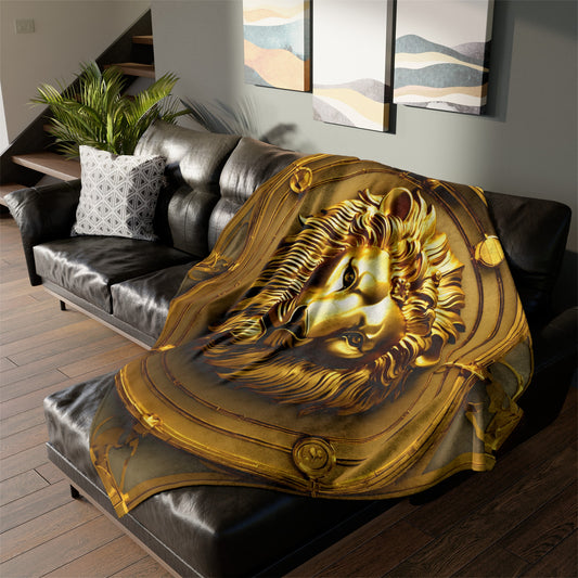 Gold Lion King Throw Blanket