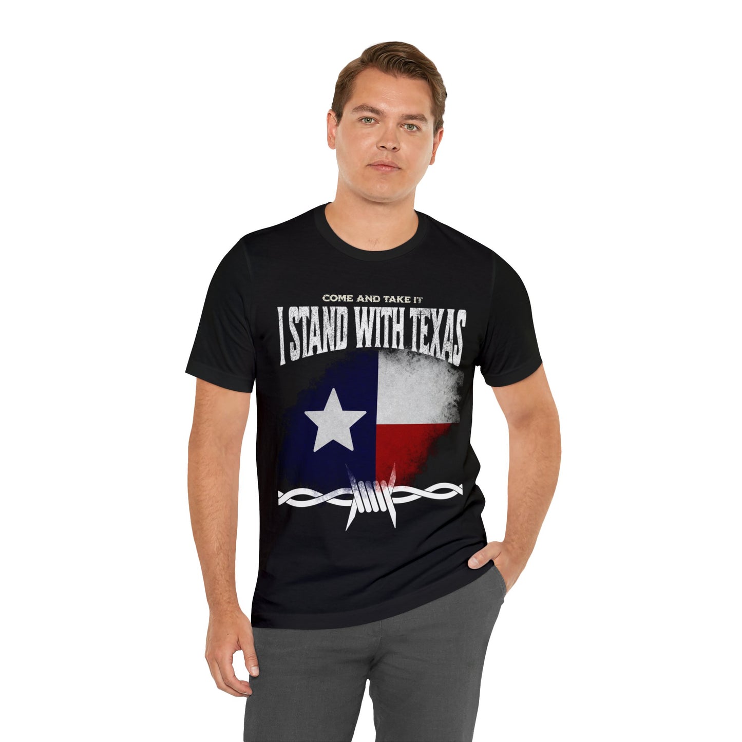 I Stand With Texas - Come And Take It Barbed Wire Men's T-Shirt