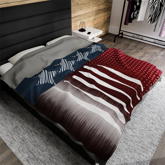 Americana Velveteen Plush Fleece Blanket