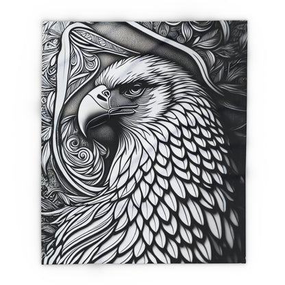 Premium Eagle Patriot Print Design Fleece Throw Blanket