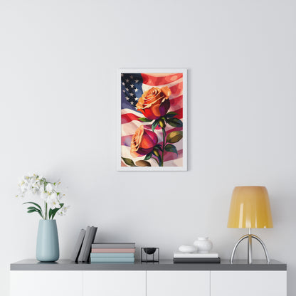 Premium USA Rose Framed Vertical Poster