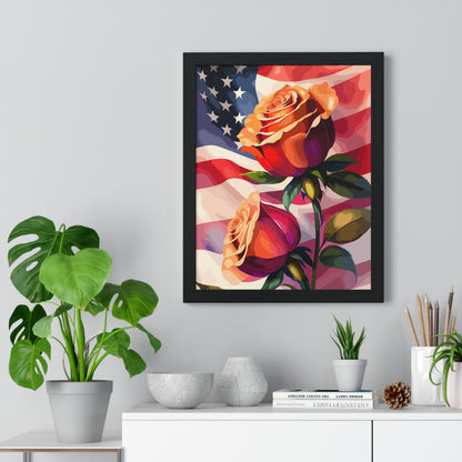 Premium USA Rose Framed Vertical Poster