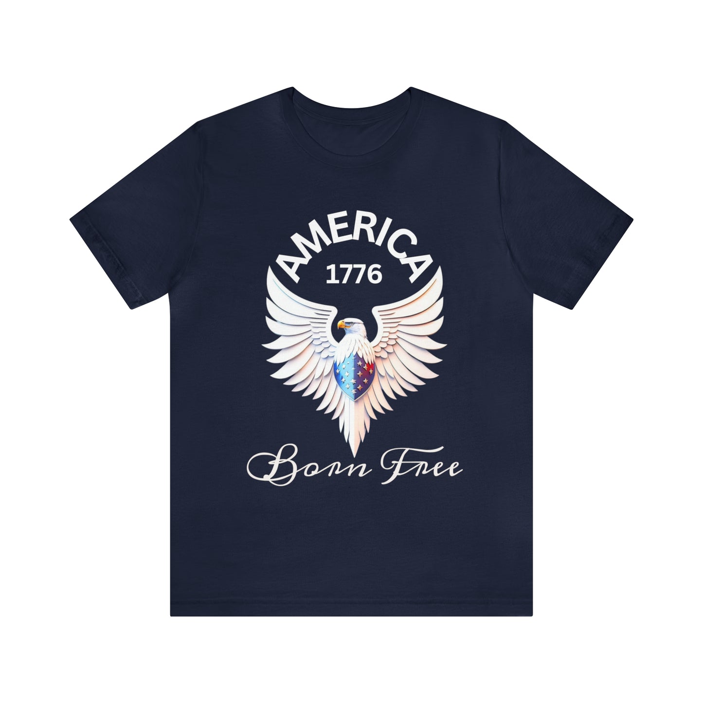 America 1776 - Born Free Short Sleeve Men's Jersey T-shirt