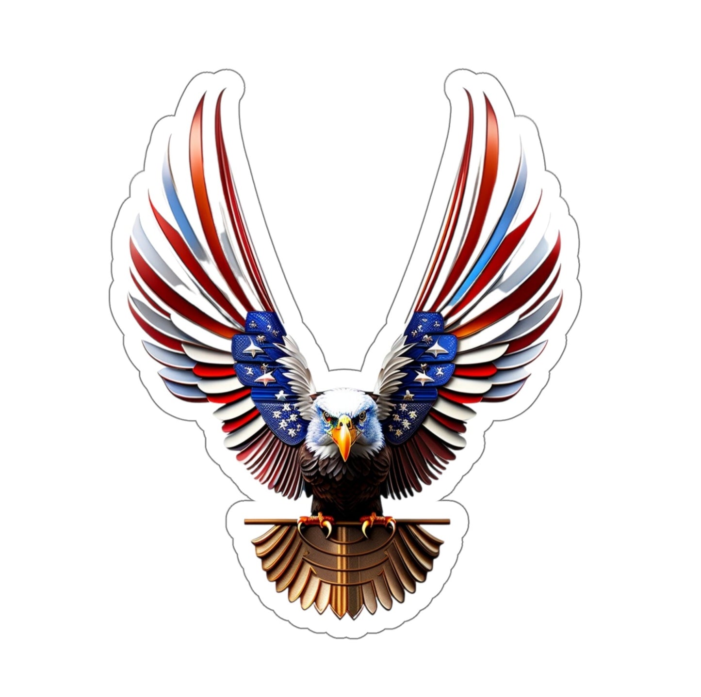 America Bald Eagle Die-Cut Multi Purpose Sticker - Indoor And Outdoor Use