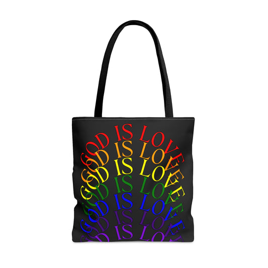 God Is LOVE In Rainbow Tote Bag