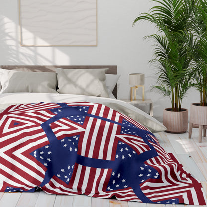 4th July Independence Day Print Fleece Throw Blanket