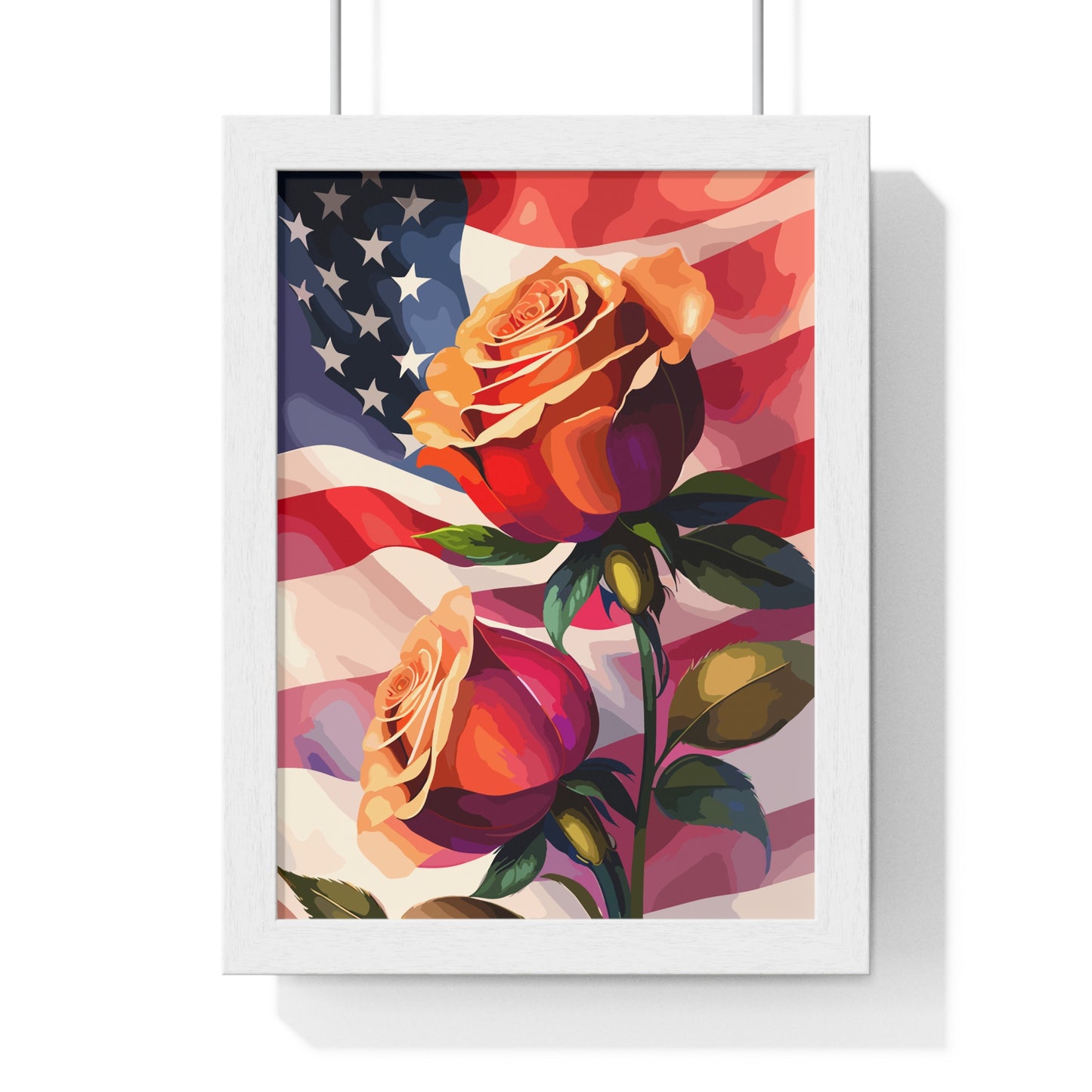 Premium USA Rose Framed Vertical Poster