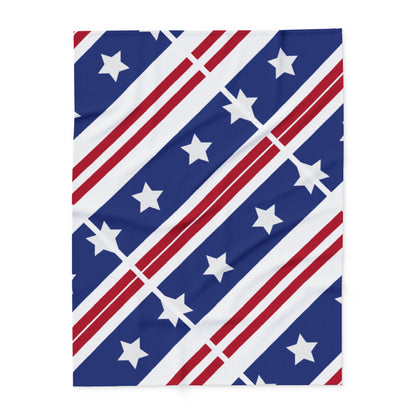 US Flag Inspired Design Fleece Blanket