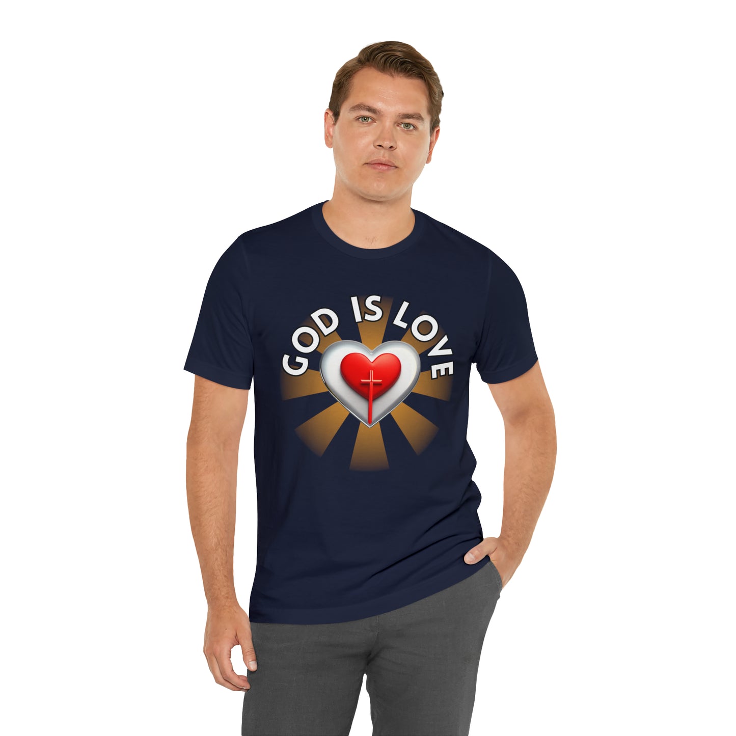 God Is LOVE - 1 John 4:7-11 Short Sleeve Men's Jersey T-shirt