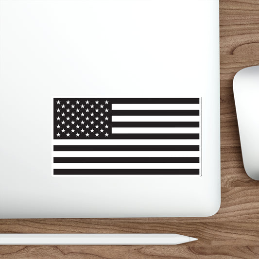 USA Blk-Wht Flag Die-Cut Stickers