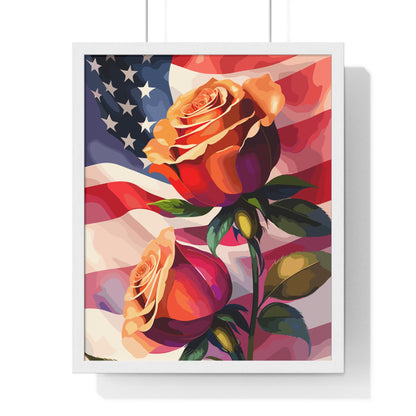 Premium USA Rose Framed Vertical Poster