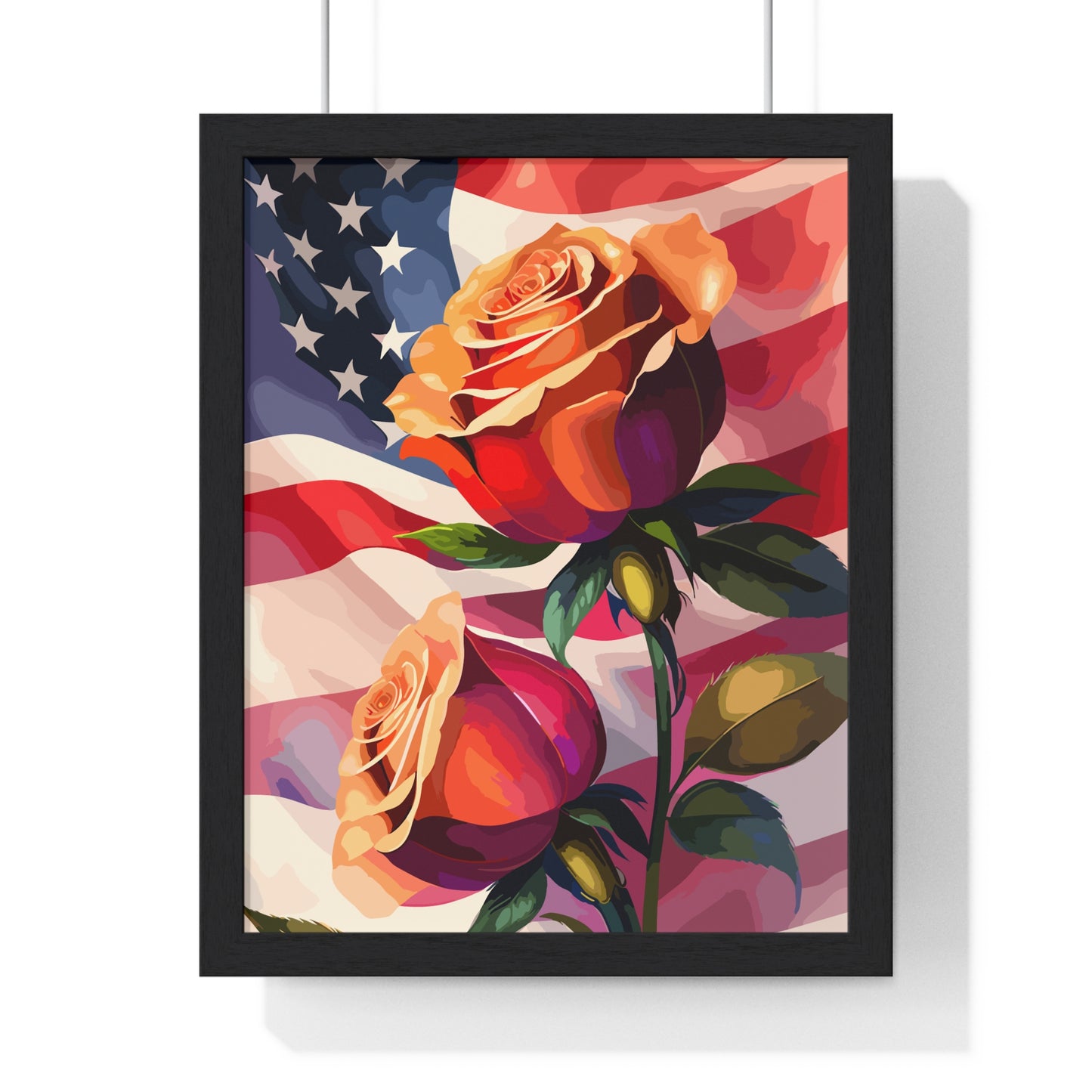 Premium USA Rose Framed Vertical Poster