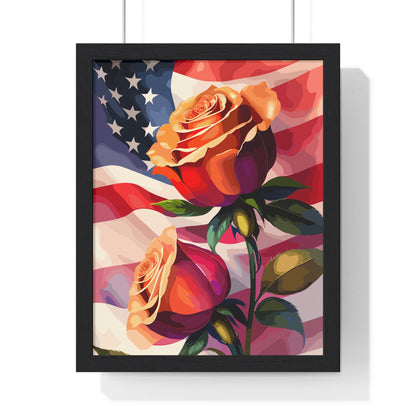 Premium USA Rose Framed Vertical Poster