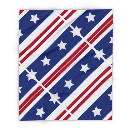 US Flag Inspired Design Fleece Blanket