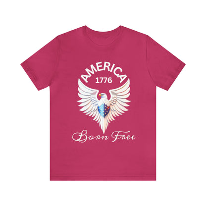 America 1776 - Born Free Short Sleeve Men's Jersey T-shirt