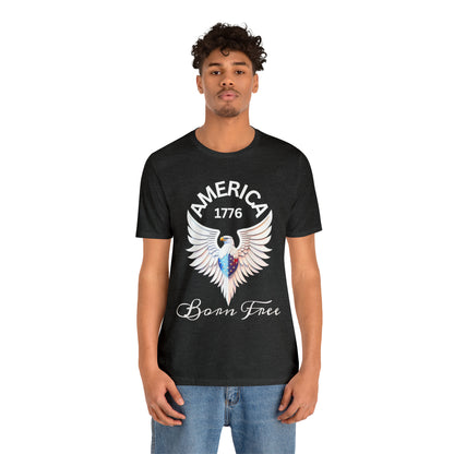 America 1776 - Born Free Short Sleeve Men's Jersey T-shirt