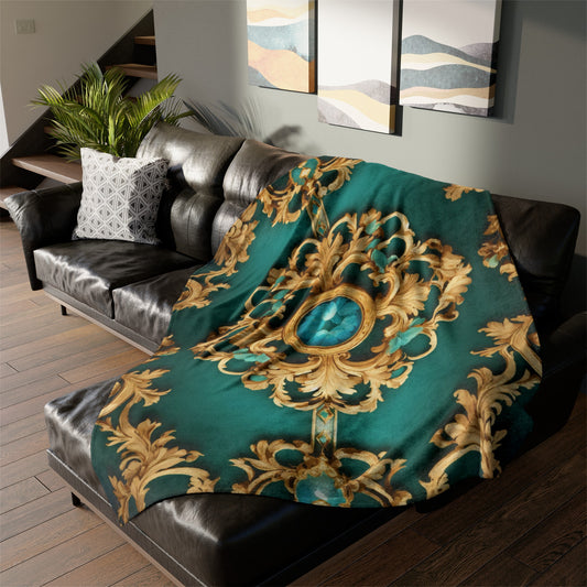 Luxurious Soft Brocade Print Throw Blanket