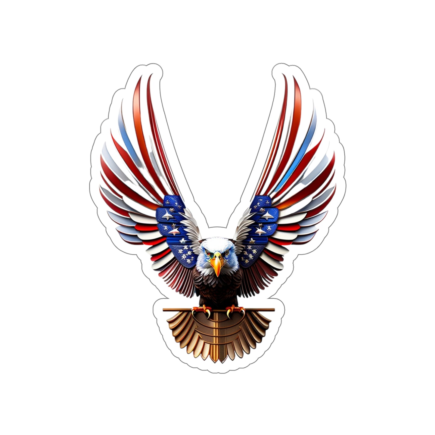 America Bald Eagle Die-Cut Multi Purpose Sticker - Indoor And Outdoor Use