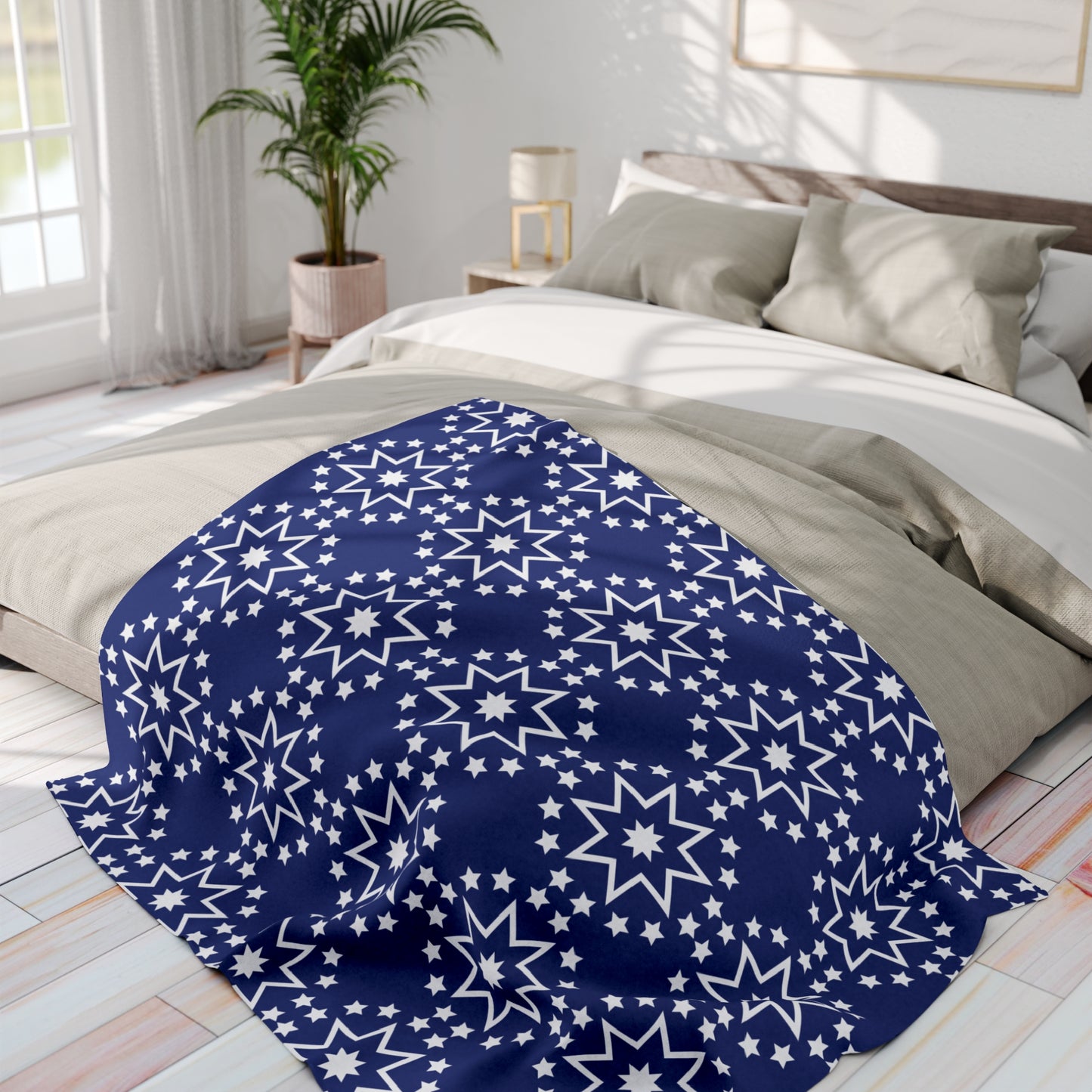 Shining Stars Collection Fleece Blanket - Fluffy Soft Texture - Warm And Cozy - Home Living Room, Bedroom Decor