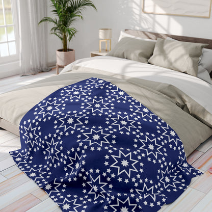 Shining Stars Collection Fleece Blanket - Fluffy Soft Texture - Warm And Cozy - Home Living Room, Bedroom Decor