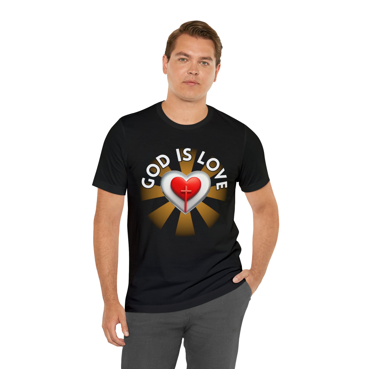 God Is LOVE - 1 John 4:7-11 Short Sleeve Men's Jersey T-shirt