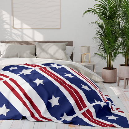 US Flag Inspired Design Fleece Blanket