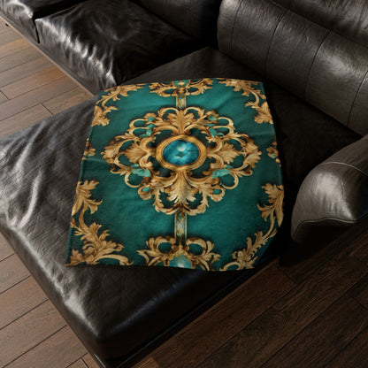 Luxurious Soft Brocade Print Throw Blanket