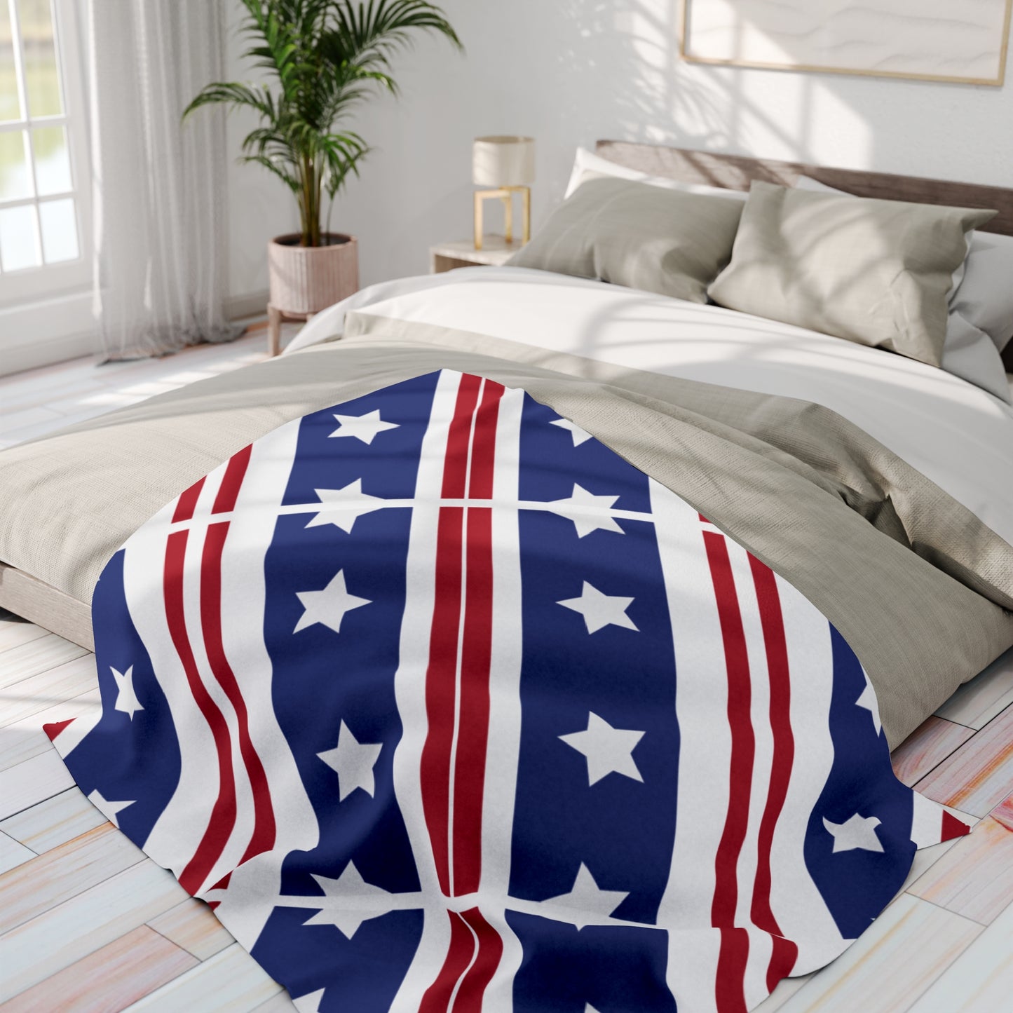 US Flag Inspired Design Fleece Blanket