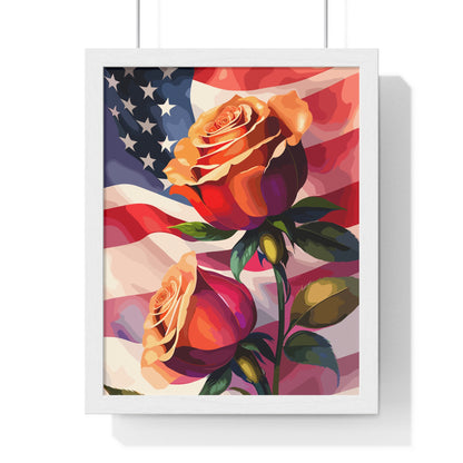 Premium USA Rose Framed Vertical Poster