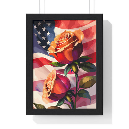 Premium USA Rose Framed Vertical Poster