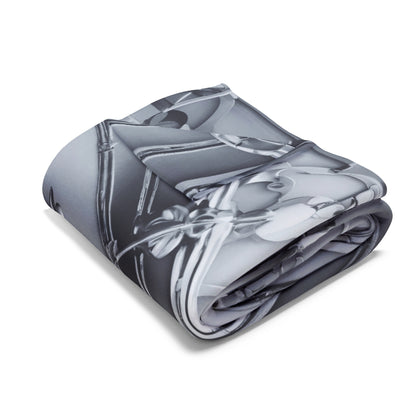 Grey Lion Sculpture Fleece Blanket Throw