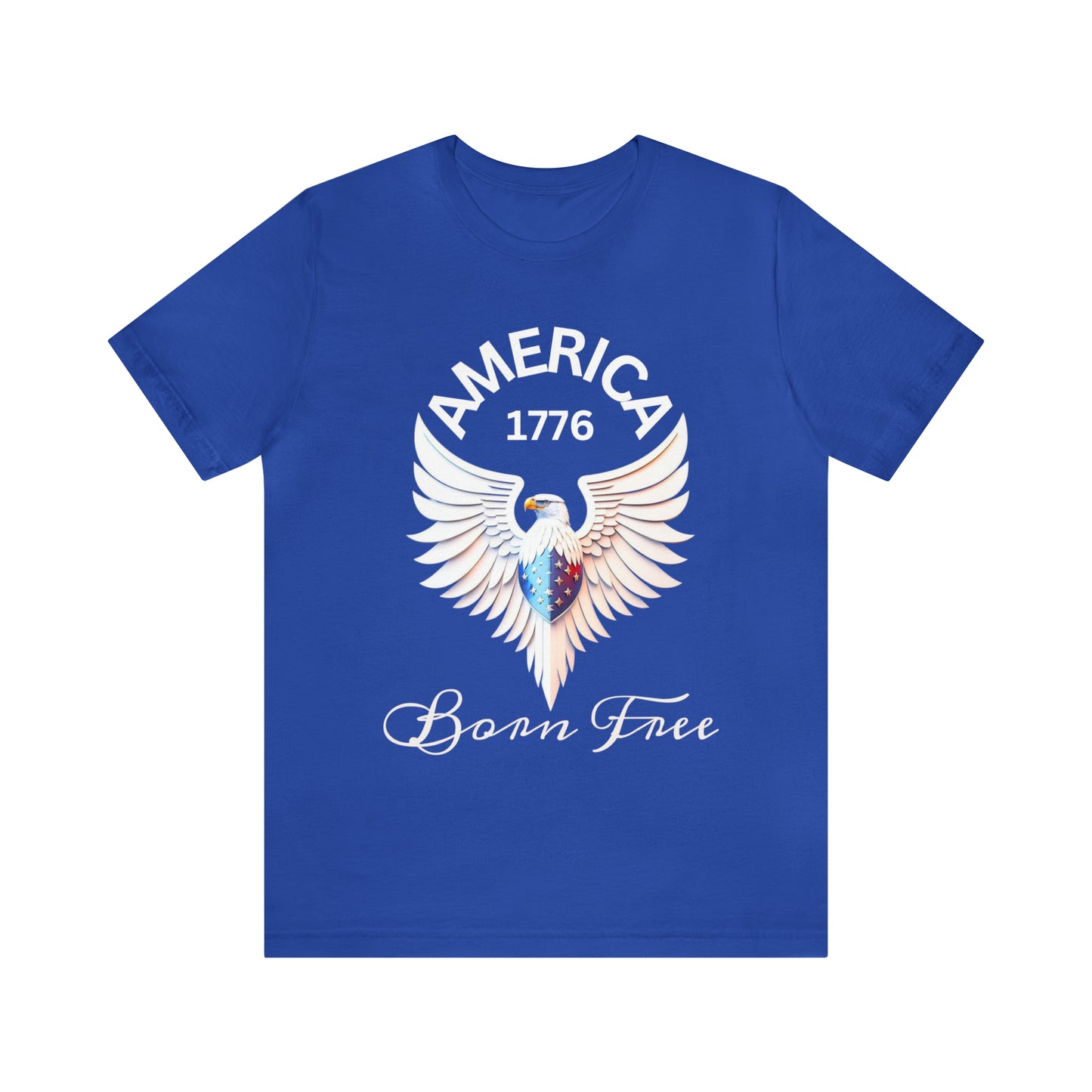 America 1776 - Born Free Short Sleeve Men's Jersey T-shirt