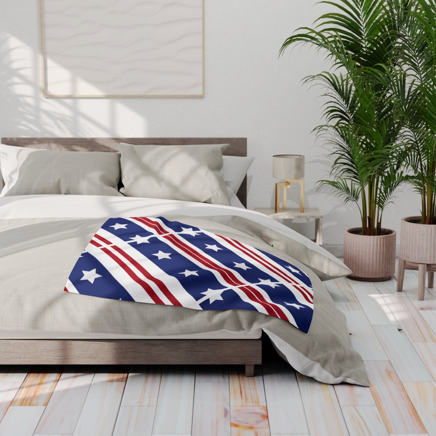 US Flag Inspired Design Fleece Blanket