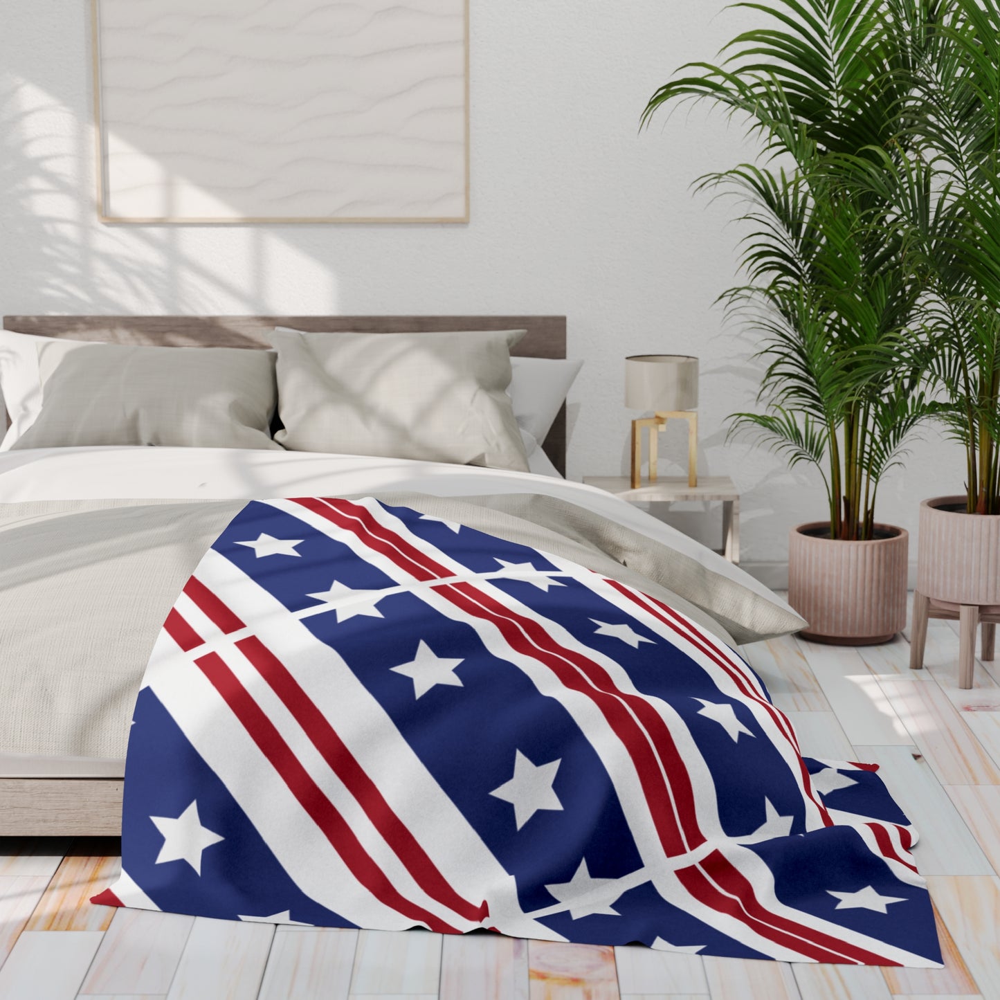 US Flag Inspired Design Fleece Blanket