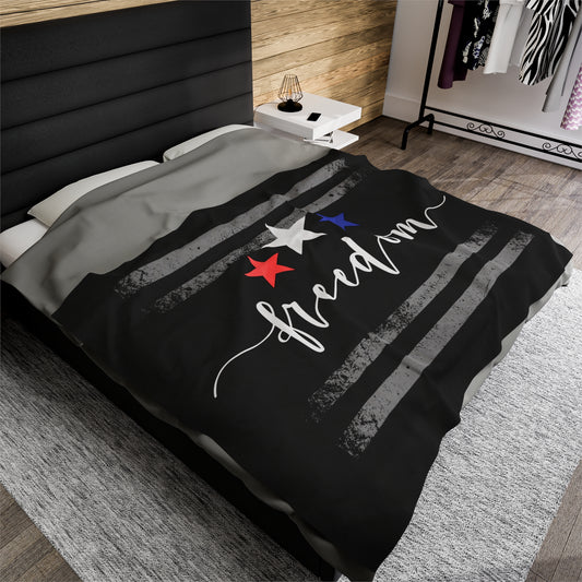 Freedom Star Velveteen Plush Fleece Blanket